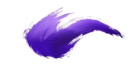 Poster - Vibrant purple brushstroke creating artistic texture on a clean white background for creative design and advertising purposes