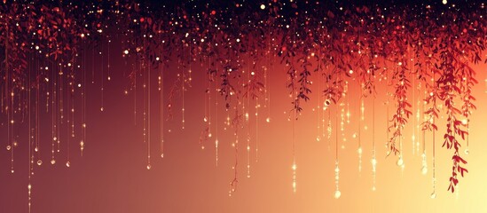 Leinwandbilder - Elegant red gradient backdrop with shimmering silver and gold embellishments creating a festive atmosphere for text placement