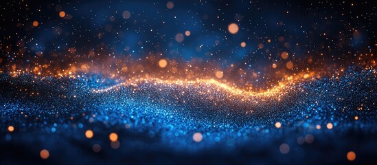 Aufkleber - Blue and orange glitter abstract background with sparkling bokeh lights for festive Christmas celebrations and holiday themed designs