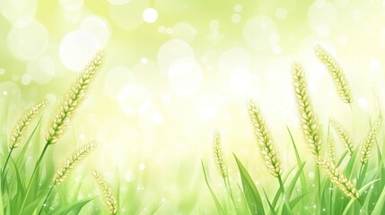 Poster - Graceful reeds of grass with a soft blurred background ideal for fresh and calming wallpaper design in natural aesthetics