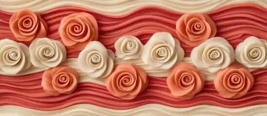 Aufkleber - Vibrant rose decor with intricate details and soft colors ideal for romantic or floral-themed designs and backgrounds