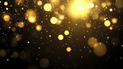 Poster - Glittering golden lights and bokeh effect creating an enchanting abstract background for festive or elegant designs