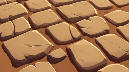 Poster - textured red clay surface with cracked patterns suitable for background or design use in natural or rustic themes