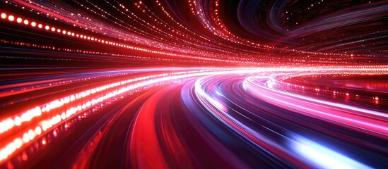 Poster - vibrant abstract background of dynamic blurred lights with streaks of red blue and purple in motion creating a sense of energy and movement