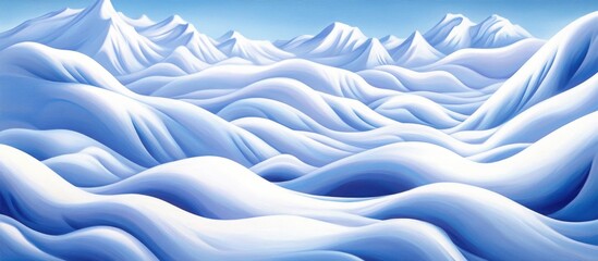 Aufkleber - Winter landscape with smooth undulating snowdrifts capturing the interplay of light and shadow in a serene snowy mountain setting