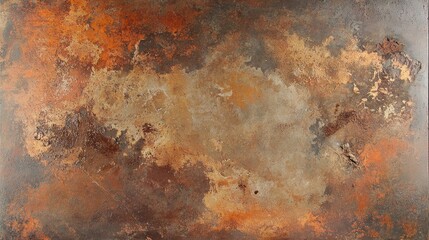 Poster - Weathered rusty metal texture with intricate patterns and warm earthy hues for industrial or vintage design backgrounds