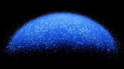 Aufkleber - Blue bokeh lights creating an abstract dome effect on a black background for artistic and design purposes