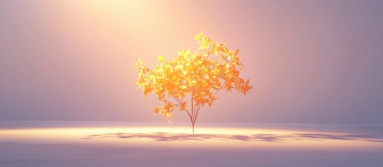 Poster - Vibrant yellow flowers in an elegant vase casting soft shadows in a serene setting with ample space for text or design elements