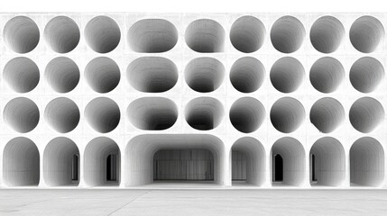 Poster - Contemporary Architectural Pattern Featuring Rounded Openings and Sleek Minimalist Design in Urban Setting