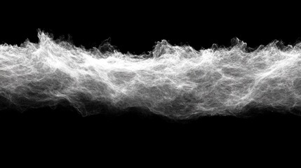 Poster - Abstract white smoke flowing and swirling against a solid black background creating a dramatic atmospheric effect for design projects