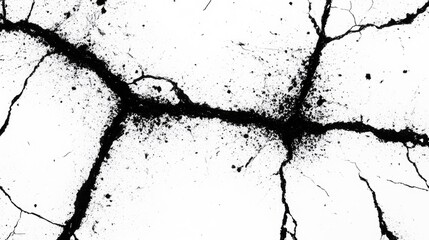 Poster - Abstract black and white texture of paint flakes and cracked wall for artistic backgrounds and design projects