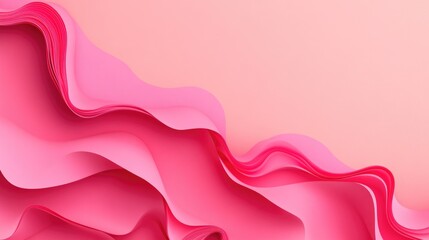 Poster - Abstract pink textured paper background with wavy shapes suitable for creative designs and space for text insertion. High quality image.