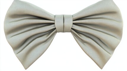 Poster - Elegant pale bow isolated on a clean white background showcasing texture and shape suitable for fashion or design use