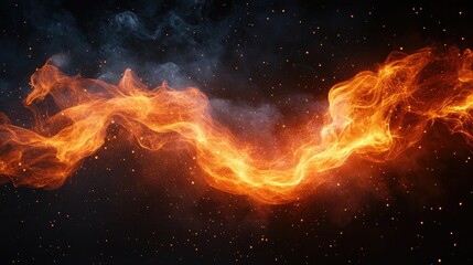 Leinwandbilder - Vibrant abstract flames swirling against a dark background conveying energy and movement in a dynamic visual representation of fire.