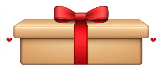 Poster - Gift box wrapped in a red ribbon isolated on a white background perfect for holidays celebrations and special occasions decorations.