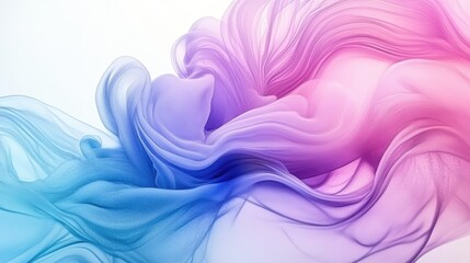 Poster - Colorful abstract watercolor art with flowing shapes and soft gradients on a white background creating a serene and artistic atmosphere