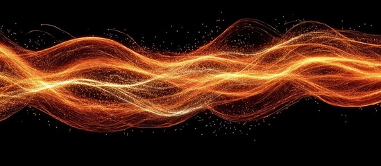 Leinwandbilder - Dynamic orange fireworks creating vibrant streams and sparkles against a dark background for festive celebrations and events