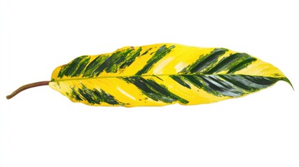 Aufkleber - Calathea lutea cigar leaf vibrant yellow and green exotic tropical foliage isolated on white background with clipping path for decoration purposes