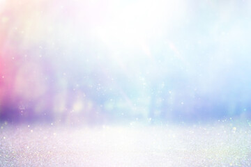 Wall Mural - abstract background of soft focus bokeh lights