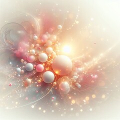 Poster - ethereal light soft glowing orbs of light floating against a whi