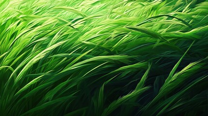 Aufkleber - Vibrant green grass surface texture with abstract motion effect showcasing nature's beauty and lushness in a serene environment