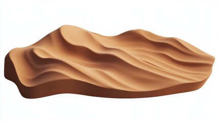 Aufkleber - Abstract representation of an isolated sand dune showcasing smooth curves and textures on a clean white background