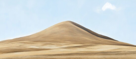 Poster - Serene landscape featuring a gentle hill under a clear blue sky, embodying tranquility and natural beauty in a vast open space.