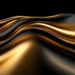 Wall Mural - A black and gold background with wavy lines