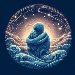 Poster - Gentle Breeze Wave Glow Rings Rings of gentle breeze wave glow a