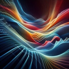 Poster - Geometric Waves A vibrant wave like pattern capturing the essenc