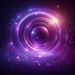 Poster - Glowing Purple Purple circles with a soft glowing aura around th
