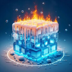 Poster - Ice Cube Melting Heat absorption visualized surrounding area coo
