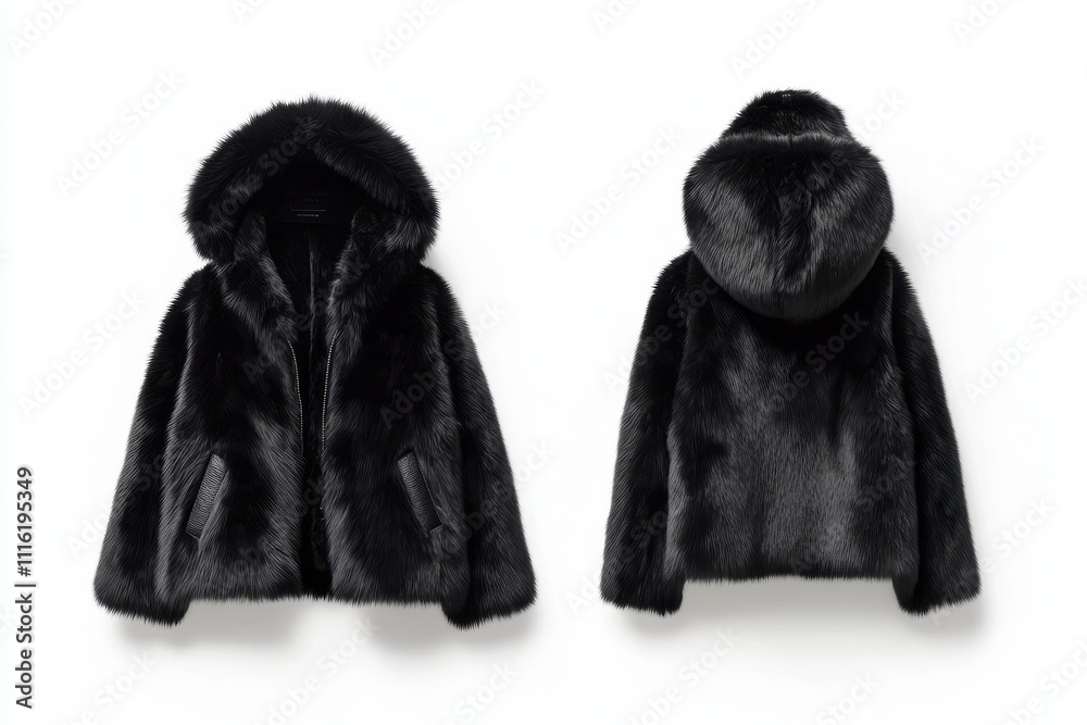 FAUX FUR FRONT BOW DETAIL WRAP COAT