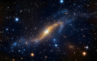 Wall Mural - deep space shining stars in night sky, constellation star field, galaxy