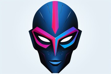 Poster - Minimalist alien design featuring simple shapes and colors against a clean white background