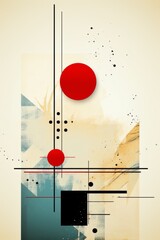 Poster - Abstract background design featuring large geometric shapes in contrasting colors with text space