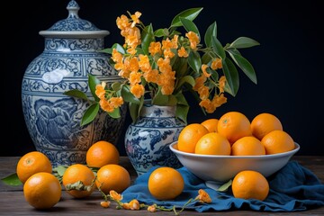 Poster - Minimalist still life composition featuring objects in harmonious shades on solid background