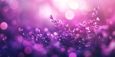 Leinwandbilder - Blurred purple bokeh creates a stunning nature background, enhancing the beauty of the scene with its vibrant purple tones and soft out of focus elements, ideal for various creative projects.