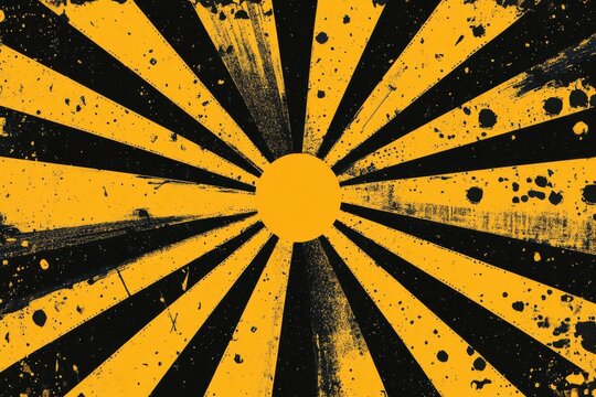 Abstract yellow comic book style background with halftone dots and rays, vintage retro sunburst design vector illustration
