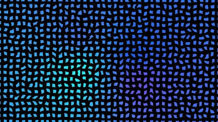 Wall Mural - blue gradient grid spin 4k loop features a grid of black shapes moving and spinning with gradient bl
