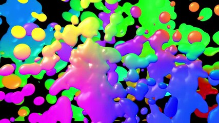 Wall Mural - multicolored blob explosion background 4k features flowing rainbow multicolored blobs pouring out of
