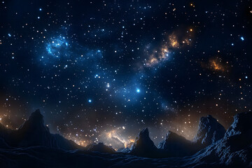 Wall Mural - night sky - universe filled with stars, nebula and galaxy