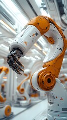 Poster - A robotic arm in an industrial setting, showcasing advanced automation technology.