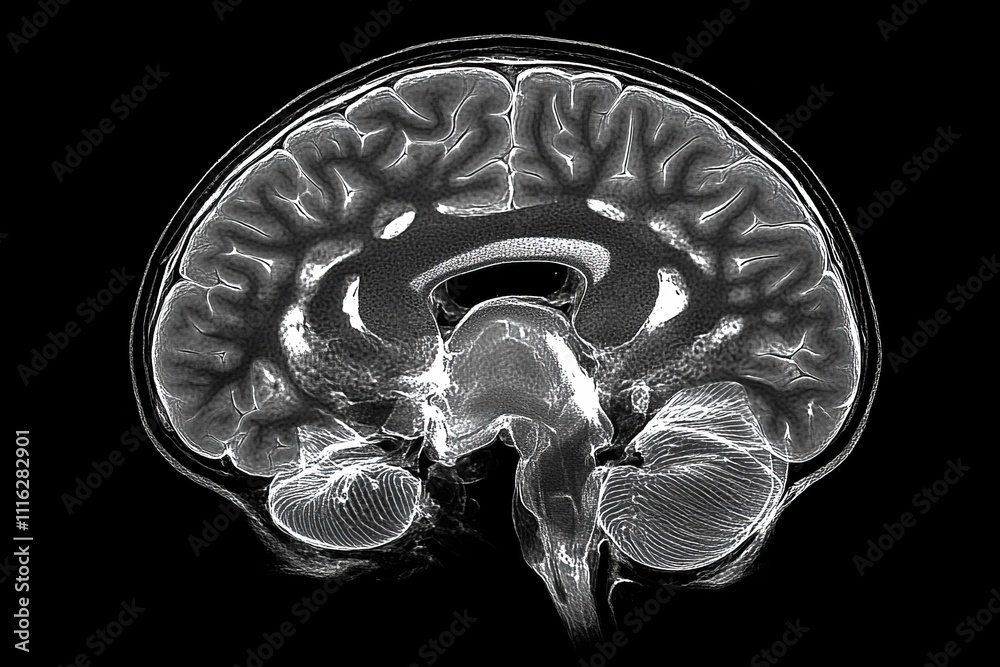 Human Brain MRI Scan: Anatomy, Structure, and Neural Pathways Stock ...