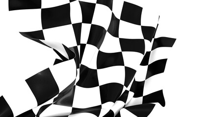 Aufkleber - the checkered flag waves in the wind signaling the end of a race victory is in sight