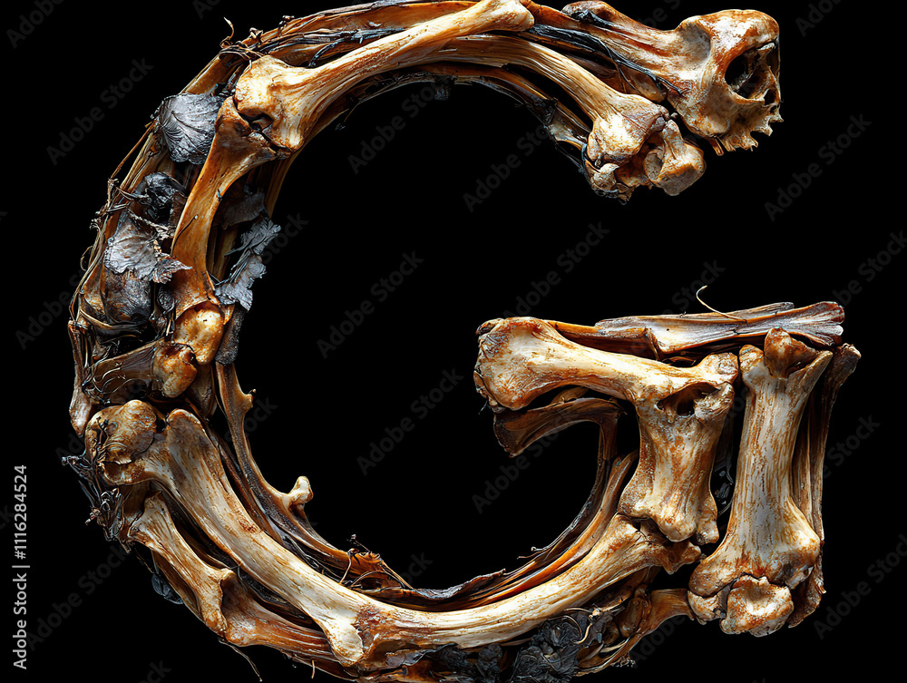 alphabet, bones, letters, skeleton, spooky, eerie, creepy, horror ...