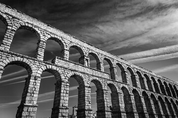 Wall Mural - The ancient Roman aqueduct of Segovia, Spain