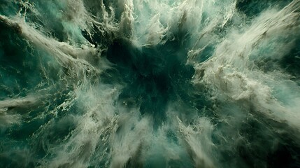 Fototapete - Abstract swirling teal and grey nebula.