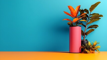 Poster - Striking and Bold Roll up Banner with a Dramatic Color Scheme Sharp Edges and Chiaroscuro Lighting in a Bright and Modern Studio 3D Rendering