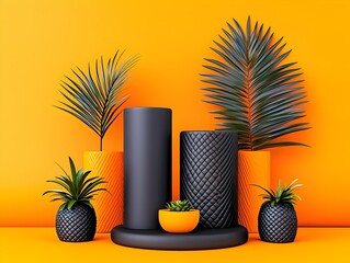 Poster - Streamlined geometric roll up banner layout featuring abstract shapes and patterns with minimalist text overlays